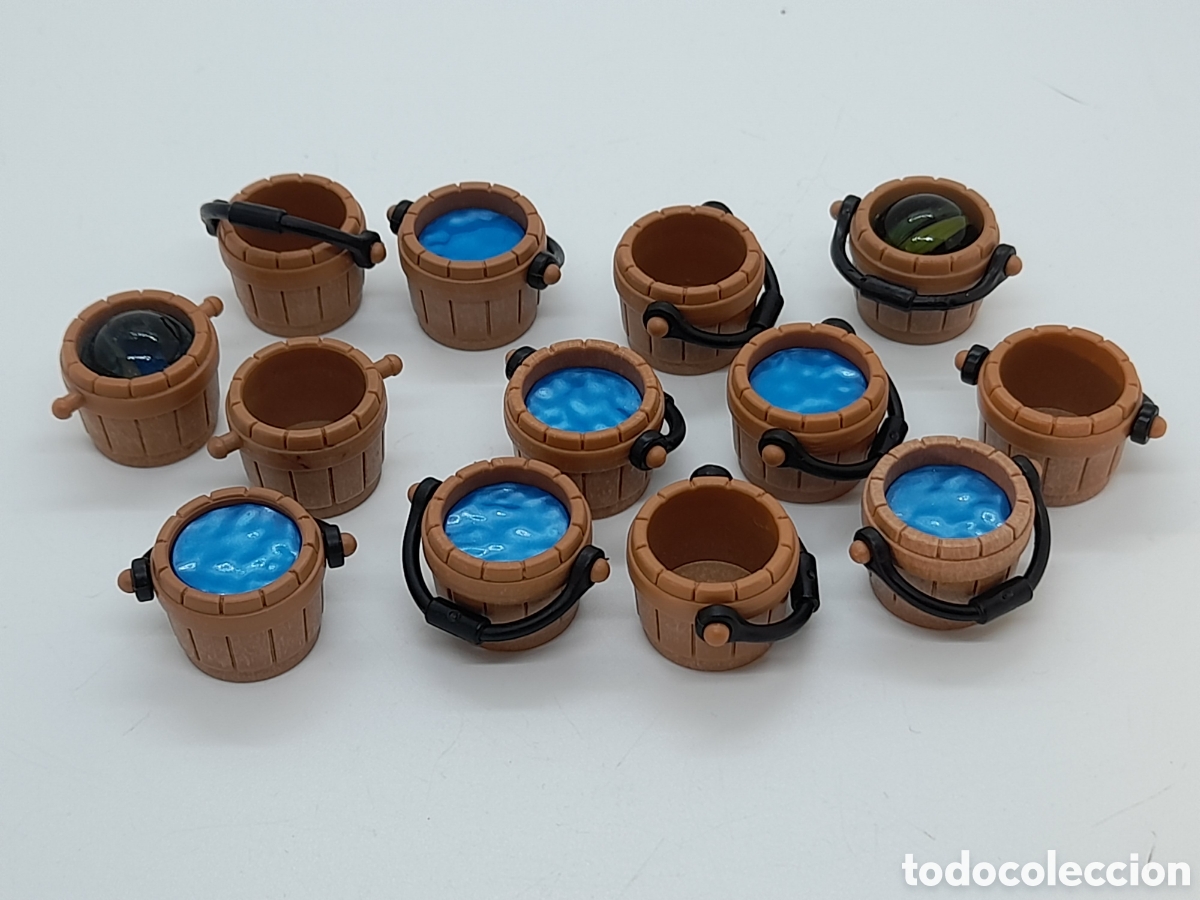 Playmobil: PLAYMOBIL. LOTE DE CUBOS DE MADERA. ALGUNOS CON EL AGUA