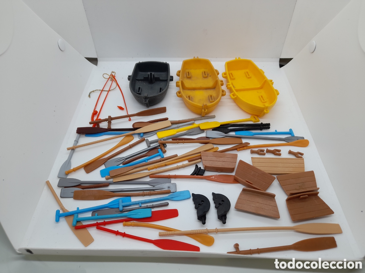 Playmobil: PLAYMOBIL. LOTE DE BARCAS, REMOS, ETC