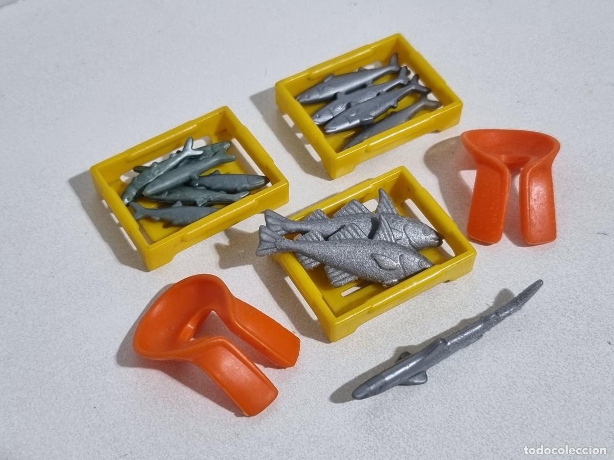 Playmobil: Playmobil 3551 Lote Caja Amarilla Pescado Captura Barco Pesca Susanne Chaleco