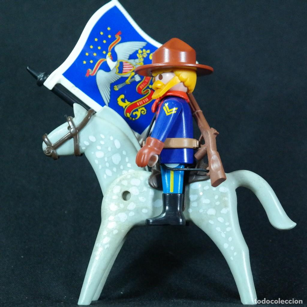 Playmobil: Playmobil soldado nordista con bandera y caballo ☼