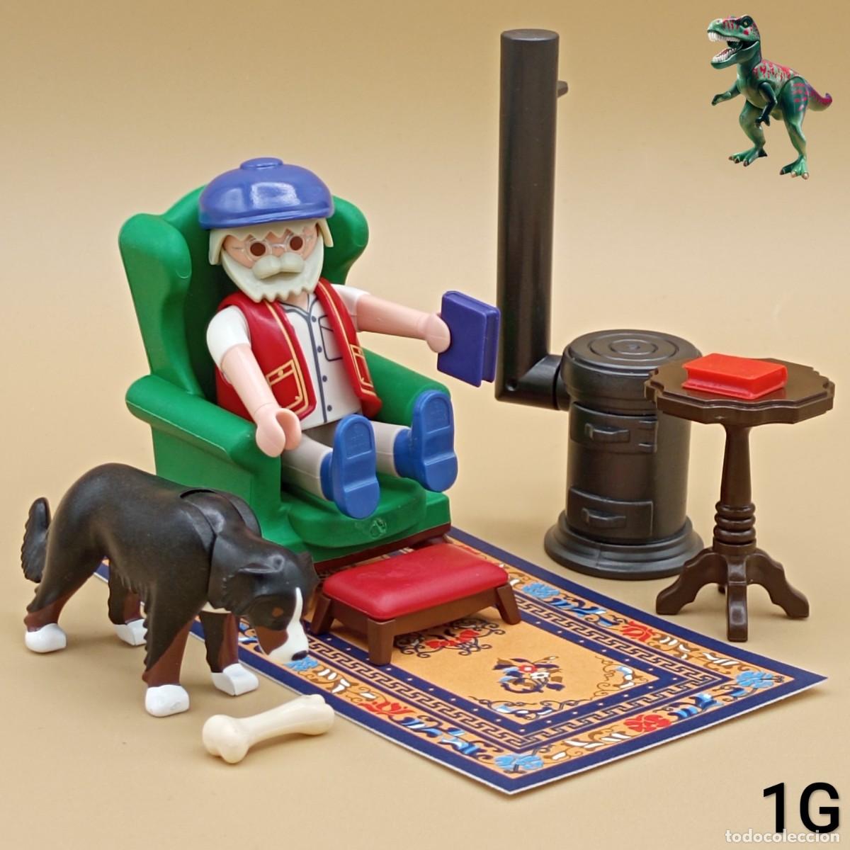 Playmobil: Playmobil cuarto de estar sala salon abuelo estufa chimenea sofa mansion casa victoriana 5310 5315