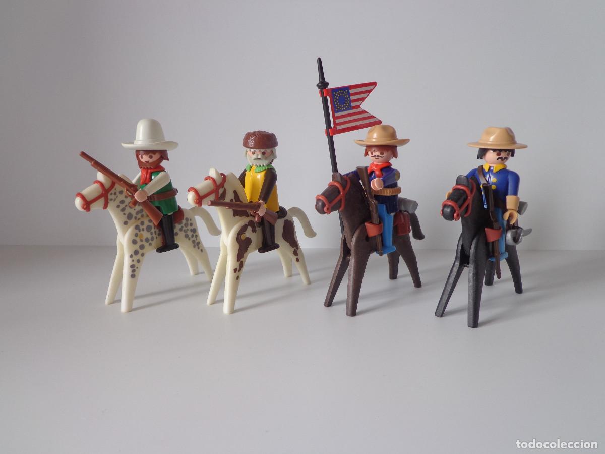 Playmobil: Playmobil Western Oeste a&ntilde;os 80 soldados nordistas caballer&iacute;a rastreador vaquero