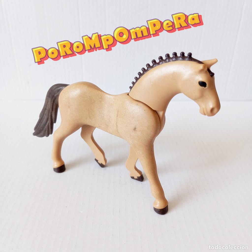 Playmobil: PLAYMOBIL CABALLO MODERNO BEIGE CRIN OSCURA H&Iacute;PICA OESTE MEDIEVAL CBL