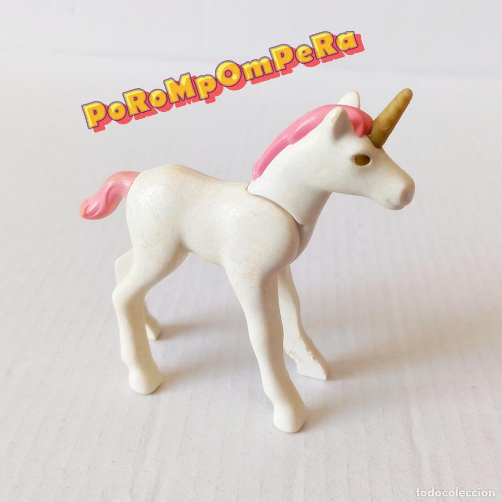 Playmobil: PLAYMOBIL CR&Iacute;A DE UNICORNIO BLANCO CRIN CUERNO DORADO 4148 5995 6179 ? O2