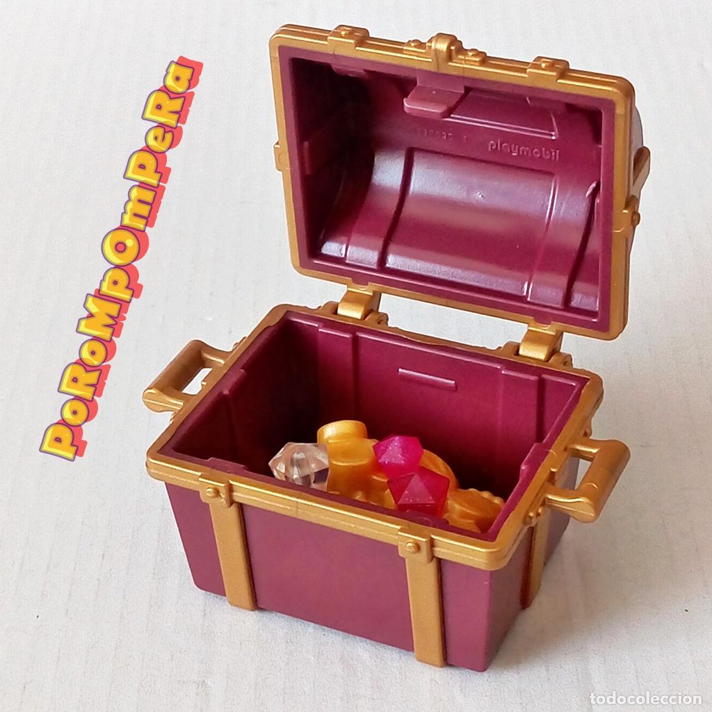 Playmobil: PLAYMOBIL COFRE PIRATA DORADO-GRANATE CON TESORO 4783 6625 ? BA&Uacute;L ORO JOYAS MEDIEVAL L5
