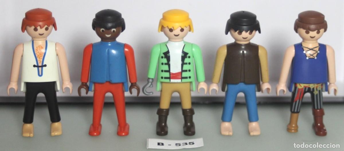 Playmobil: PLAYMOBIL 5 FIGURAS PIRATAS - BUCANERO CORSARIO GRUMETE BARCO PATAPALO (B-535)