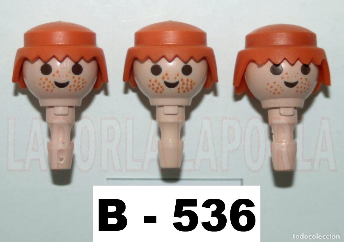 Playmobil: PLAYMOBIL 3 CABEZAS CON PECAS Y PELOS NARANJA - PELIRROJO IRLAND&Eacute;S ESCOC&Eacute;S (B-536)