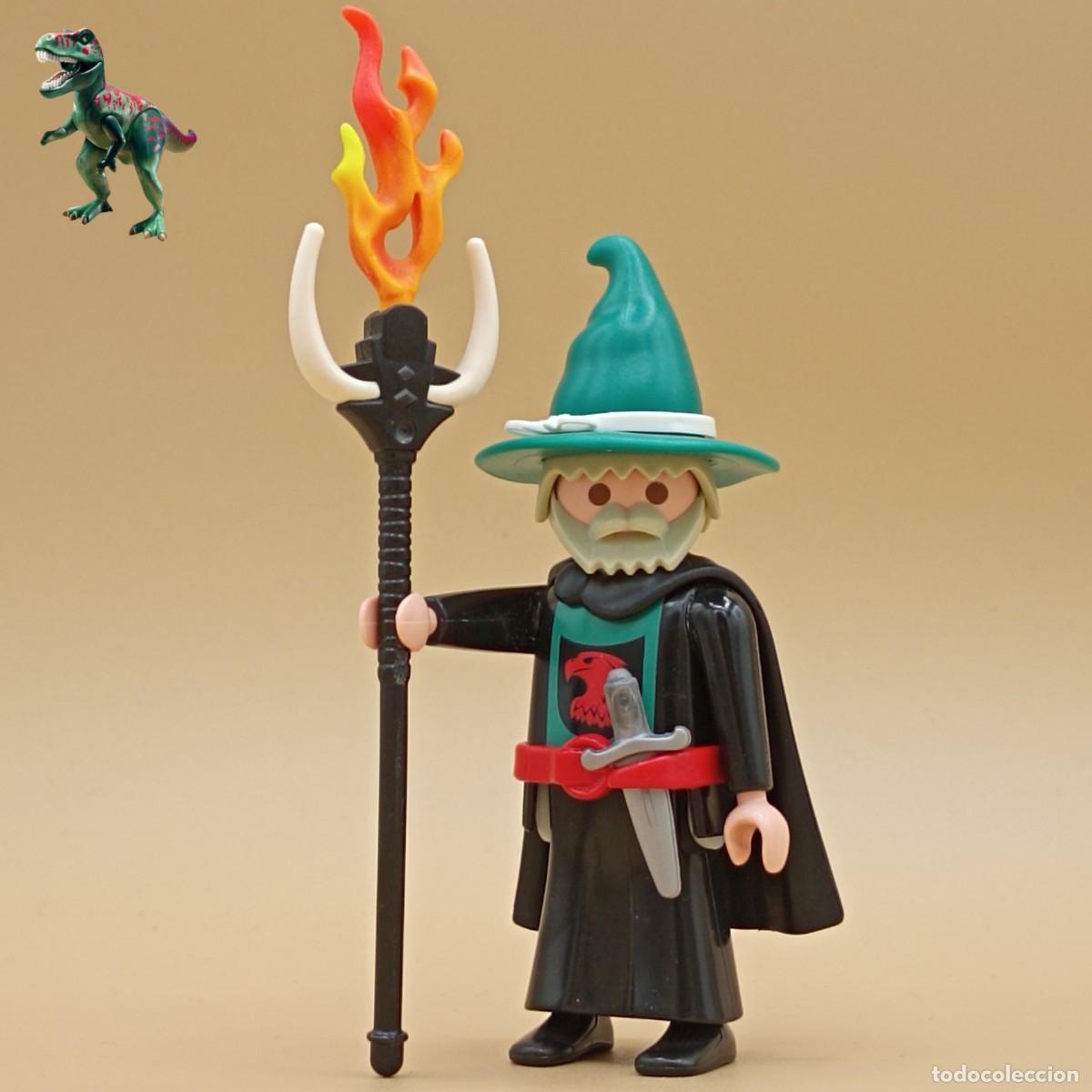 Playmobil: Playmobil figura mago del halcon brujo druida hechicero Merlin Gandalf baston castillo medieval
