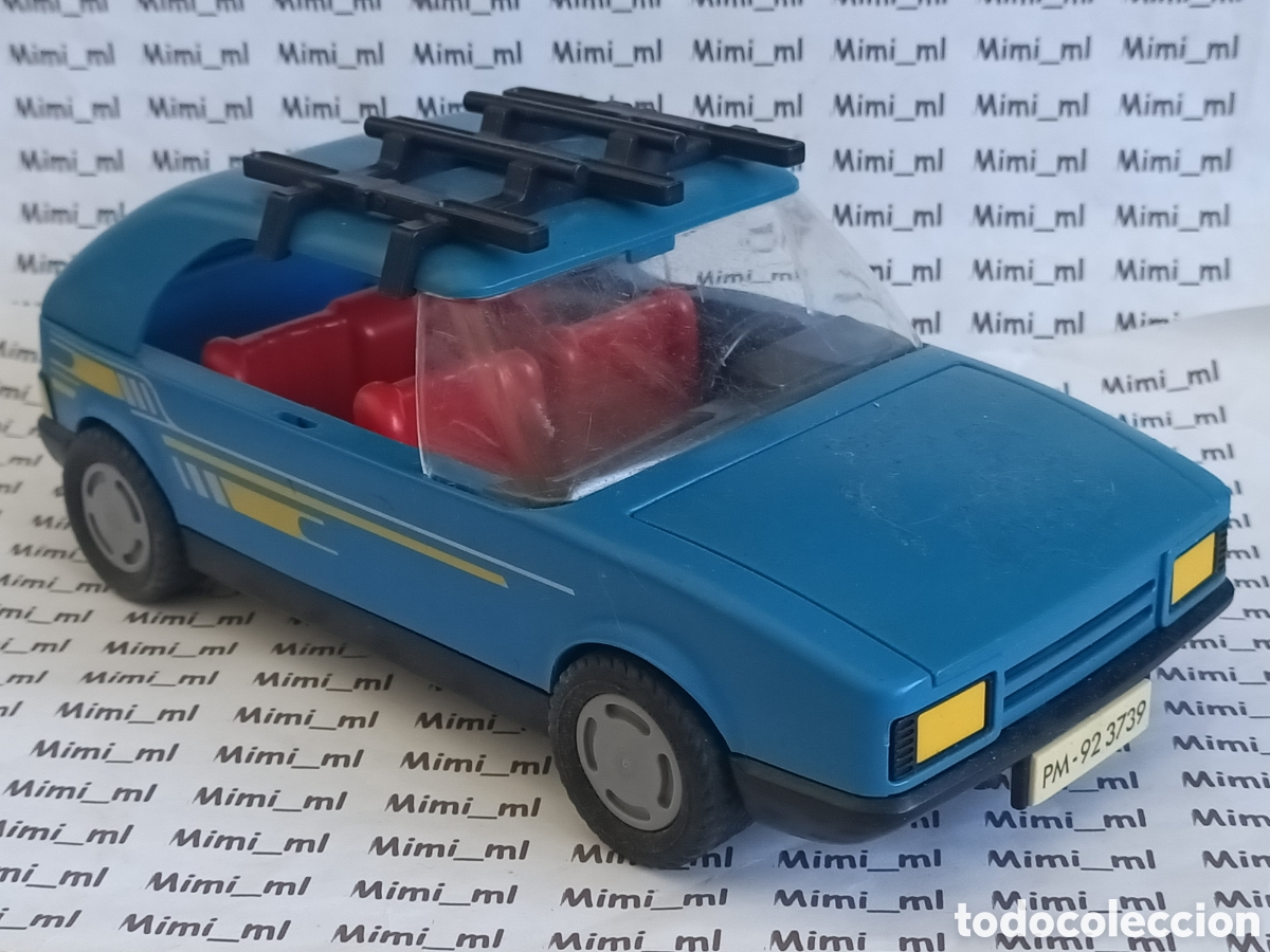 Playmobil: Playmobil coche antiguo veh&iacute;culo azul baca para bicicletas