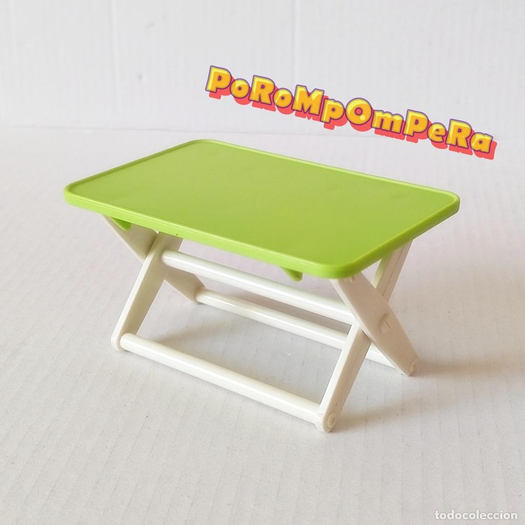 Playmobil: PLAYMOBIL MESA PLEGABLE TABLERO VERDE LIMA PATAS BLANCAS CAMPING CARAVANA CAMPER PLAYA L3