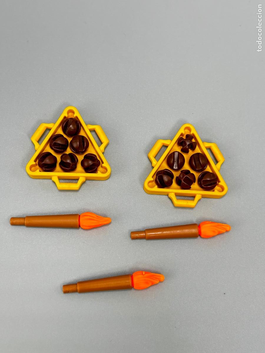 Playmobil: Playmobil lote caja proyectiles y antorcha para ca&ntilde;&oacute;n