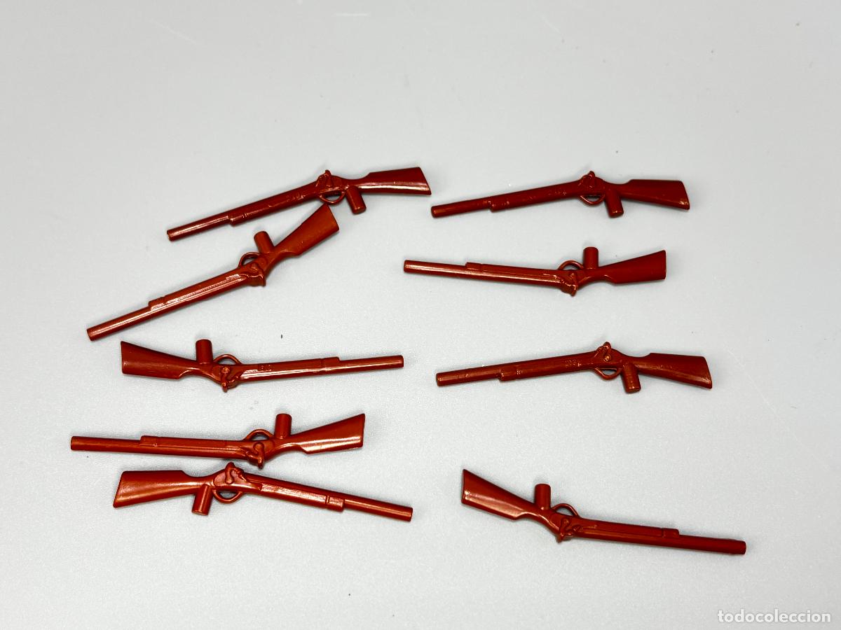 Playmobil: Playmobil lote rifle escopeta marr&oacute;n oeste vaquero soldado