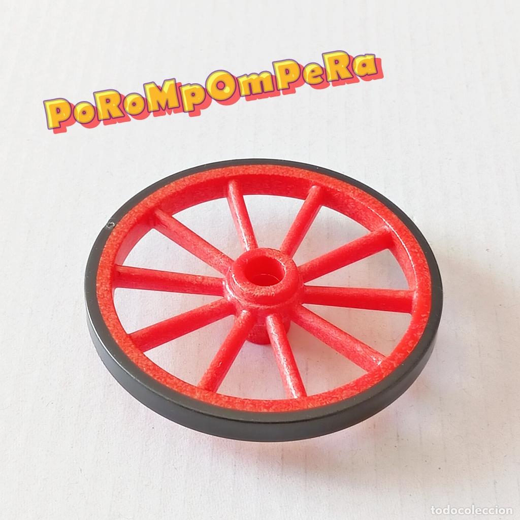 Playmobil: PLAYMOBIL RUEDA ROJA-NEGRA CARRO 3803 4072 4399 CARRETA CARROMATO DILIGENCIA D9