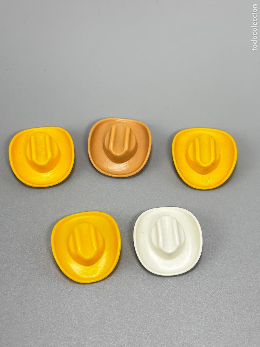 Playmobil: Playmobil lote sombrero vaquero amarillo blanco marr&oacute;n