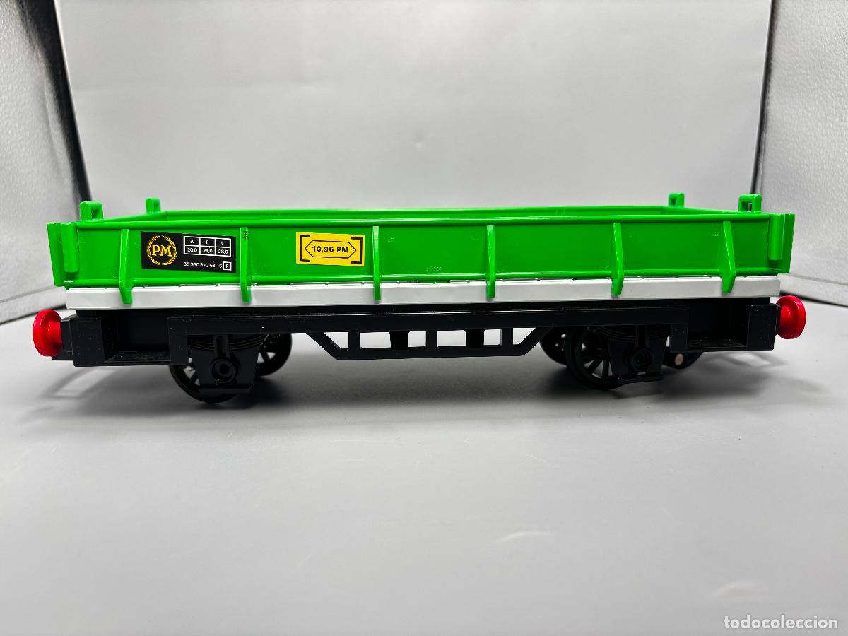 Playmobil: Playmobil 4017 vag&oacute;n carga verde tren RC