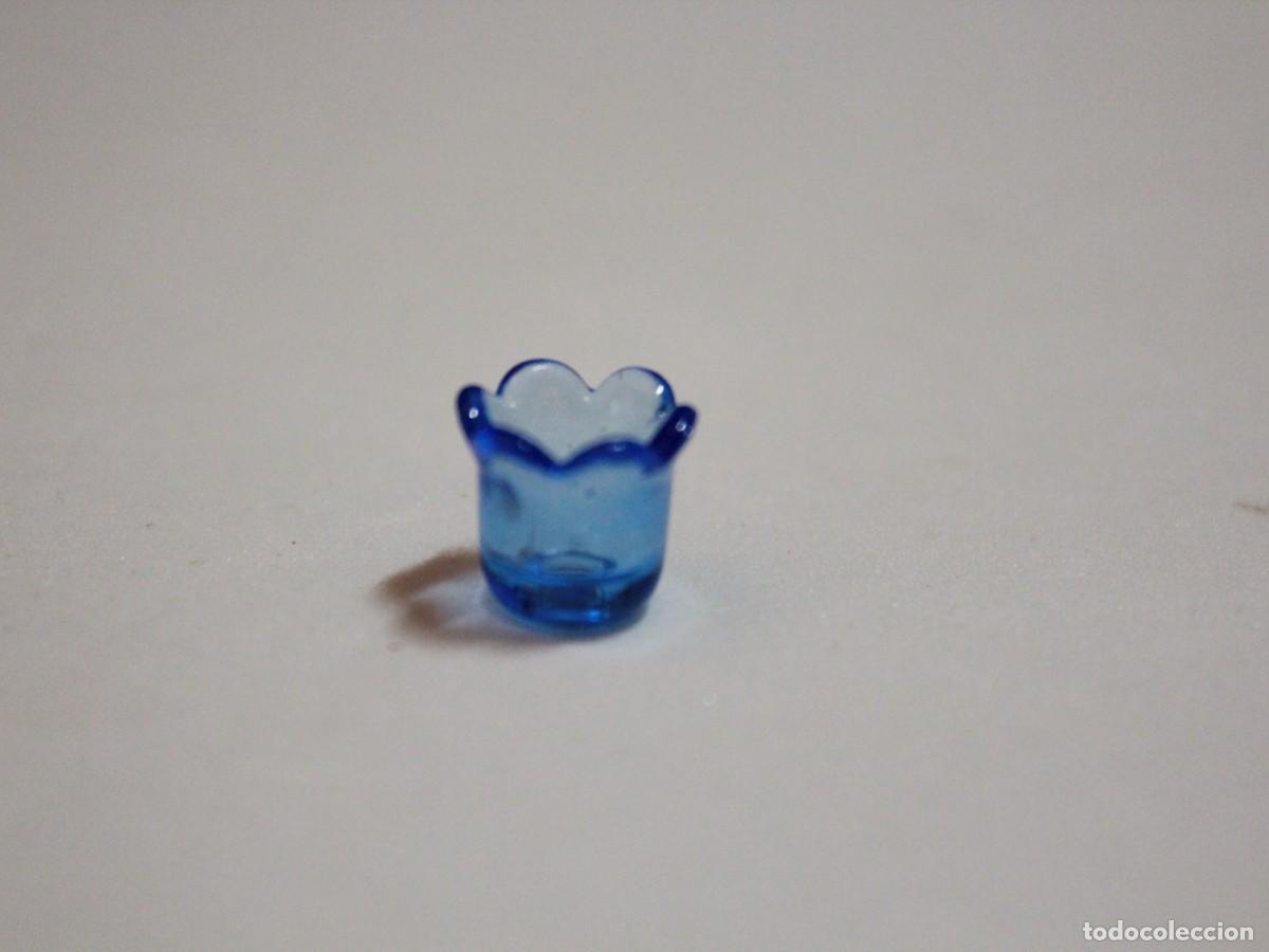Playmobil: Accesorio playmobil vaso azul transparente ondulado