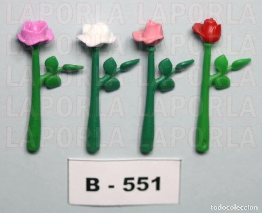 Playmobil: PLAYMOBIL 4 ROSAS EN TALLOS - DECORACI&Oacute;N JARR&Oacute;N HOGAR JARD&Iacute;N FANTAS&Iacute;A BODA REGALO (B-551)