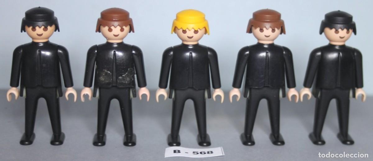 Playmobil: PLAYMOBIL 5 FIGURAS CL&Aacute;SICAS NEGRAS MANO M&Oacute;VIL (B-568)
