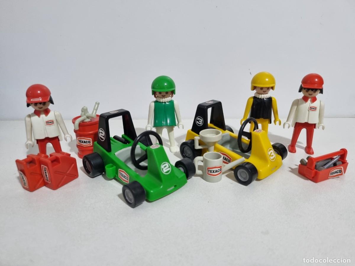 Playmobil: Playmobil 3523 Set Antiguo Kart Karting Carrera Piloto Mecanico Texaco