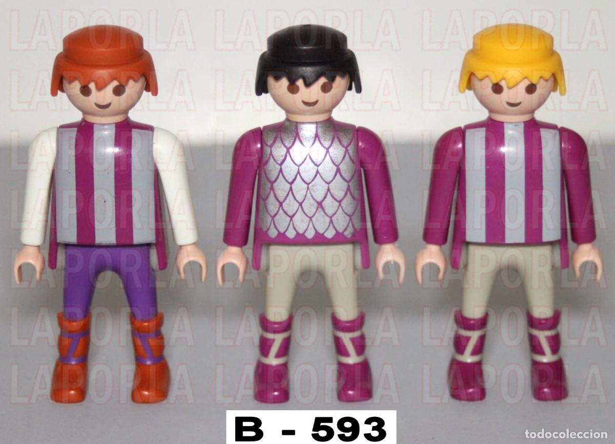 Playmobil: PLAYMOBIL 3 FIGURAS MEDIEVALES - VIKINGOS B&Aacute;RBAROS GUERREROS (B-593)