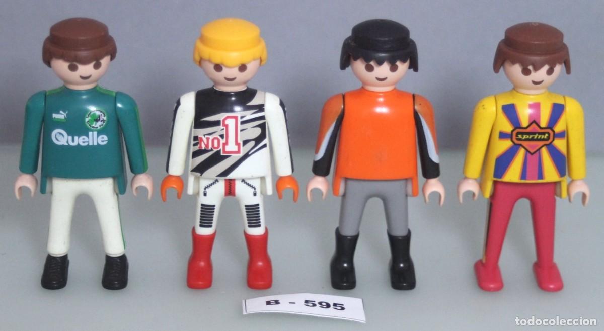 Playmobil: PLAYMOBIL 4 FIGURAS PILOTOS - CARRERAS MOTO RACING (B-595)