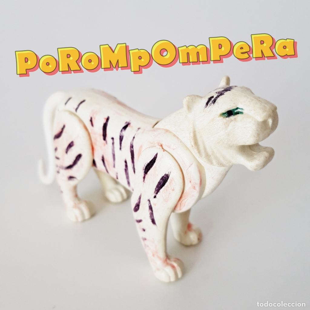 Playmobil: PLAYMOBIL COLOR TIGRE BLANCO 1&ordf; &Eacute;POCA 3646 3648 ANIMAL SALVAJE ZOO JUNGLA SAFARI ZOO CIRCO A&Ntilde;OS 70