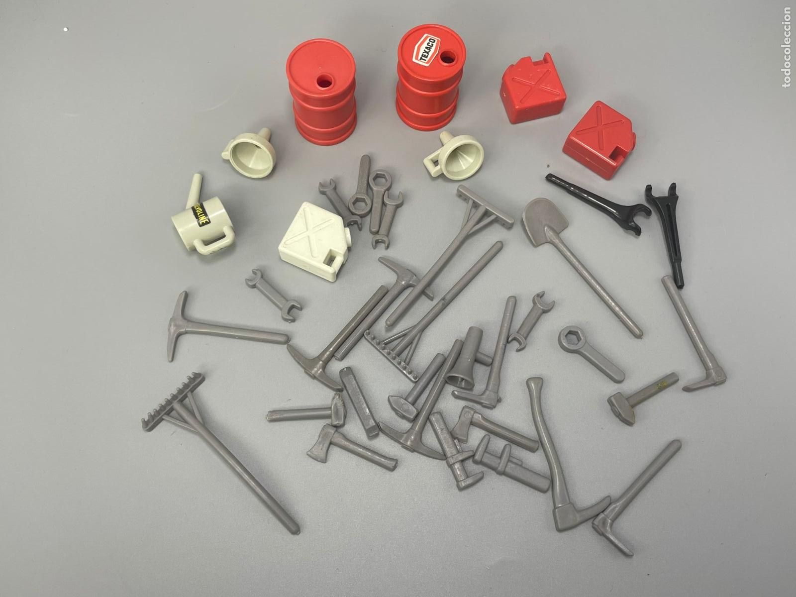 Playmobil: Playmobil lote barril herramienta taller obra