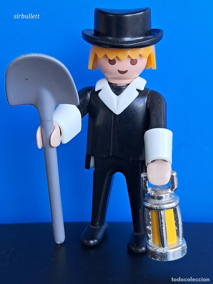 Playmobil: Figura enterrador vintage cl&aacute;sico. Playmobil. Oeste victoriano funeraria