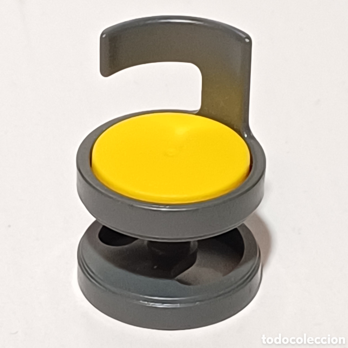 Playmobil: Pieza playmobil taburete silla gris asiento amarillo mobiliario sal&oacute;n city ciudad