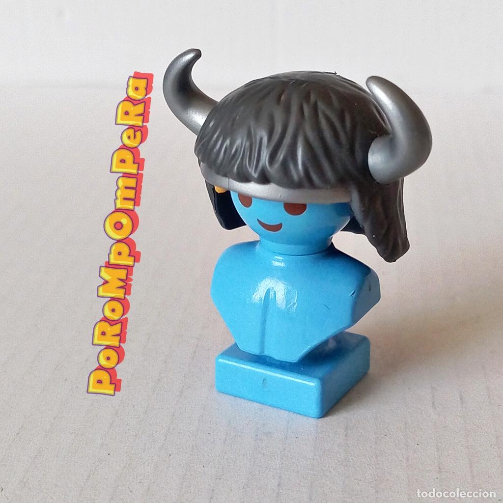 Playmobil: PLAYMOBIL CASCO PIEL GRIS CUERNO PLATEADO 3327 4774 4837 5385 GUERRERO MEDIEVAL VIKINGO B&Aacute;RBARO T5