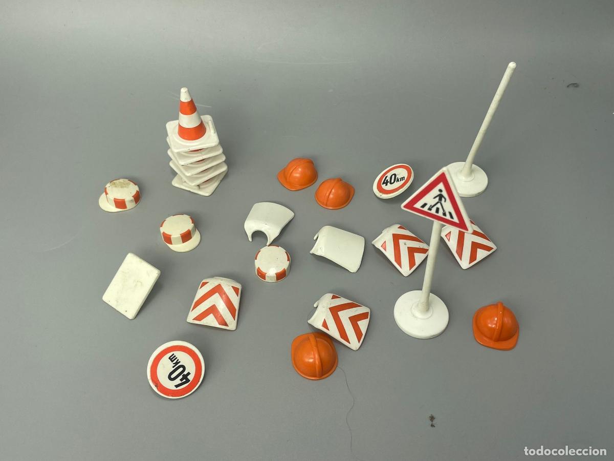 Playmobil: Playmobil lote cono casco pero se&ntilde;ales obra