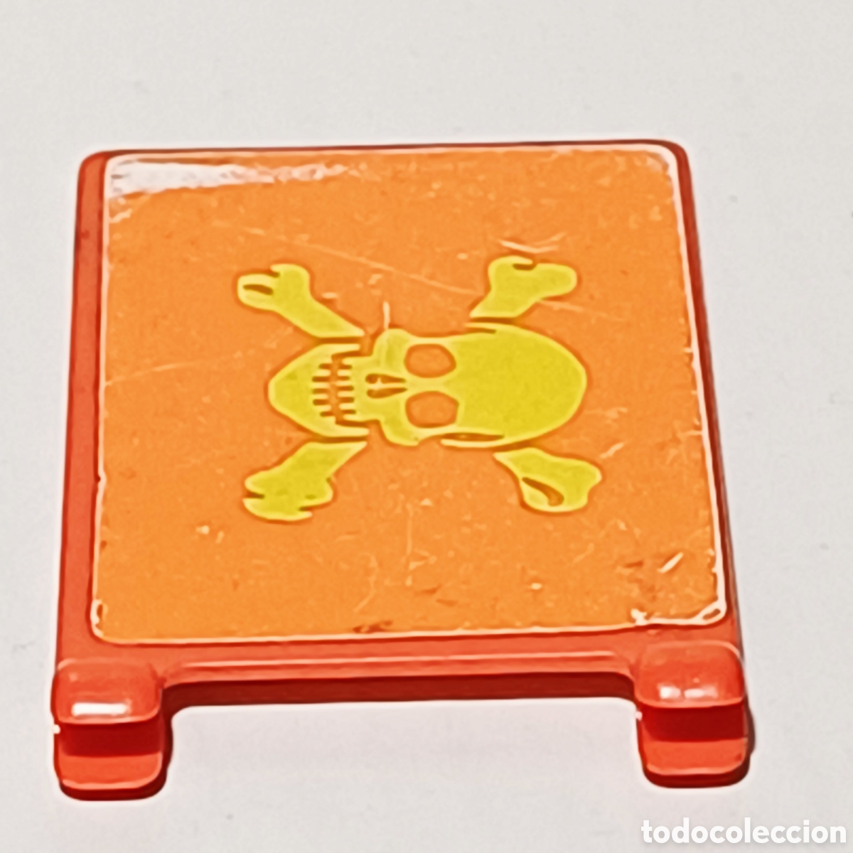 Playmobil: Pieza playmobil N&deg; 300317201 bandera pirata jolly Rogers naranja primera epoca ref. 3550