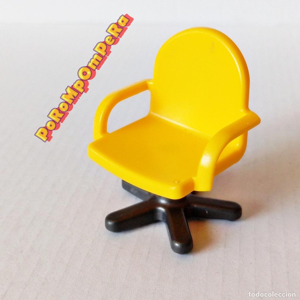 Playmobil: PLAYMOBIL SILLA GIRATORIA AMARILLA 3085 3172 3186 3353 3386 3605 388X 395X OFICINA DESPACHO T5