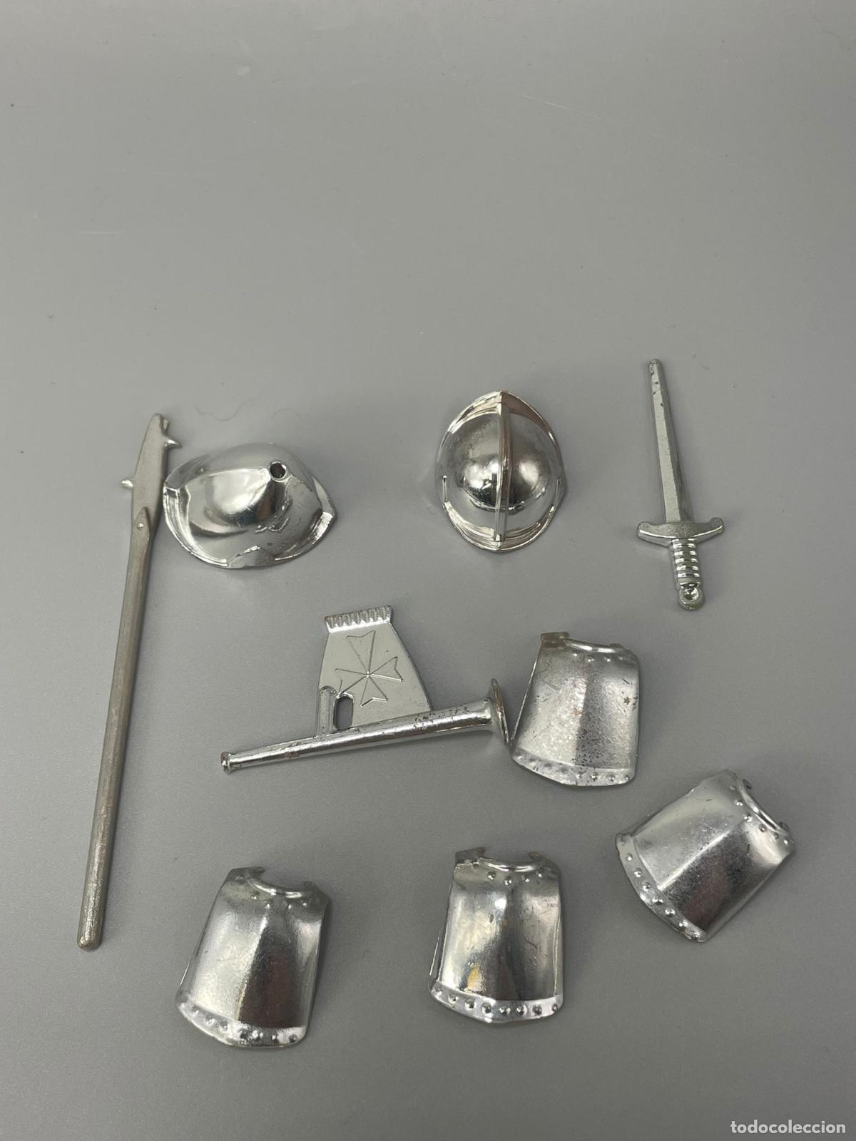 Playmobil: Playmobil lote trompeta casco lanza peto cromado caballero medieval