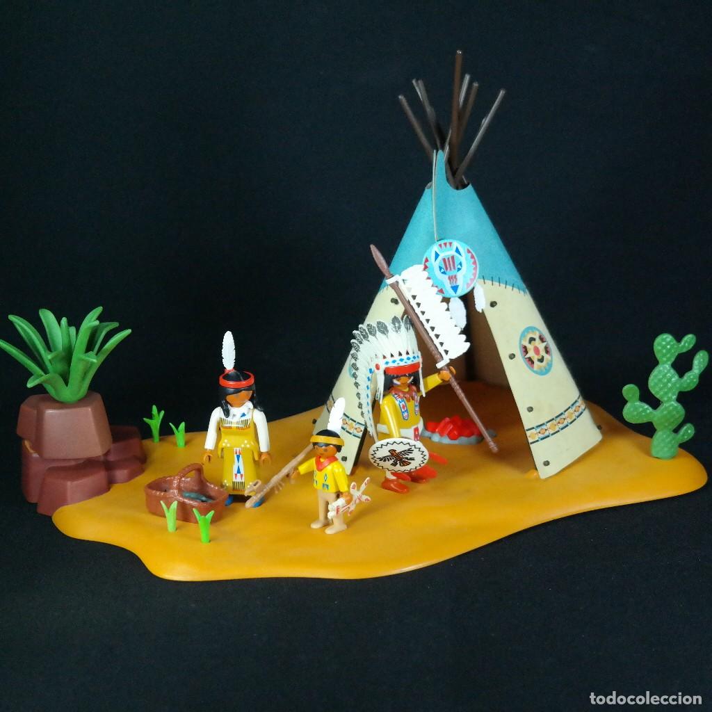 Playmobil: Playmobil carpa india con familia usado ☼