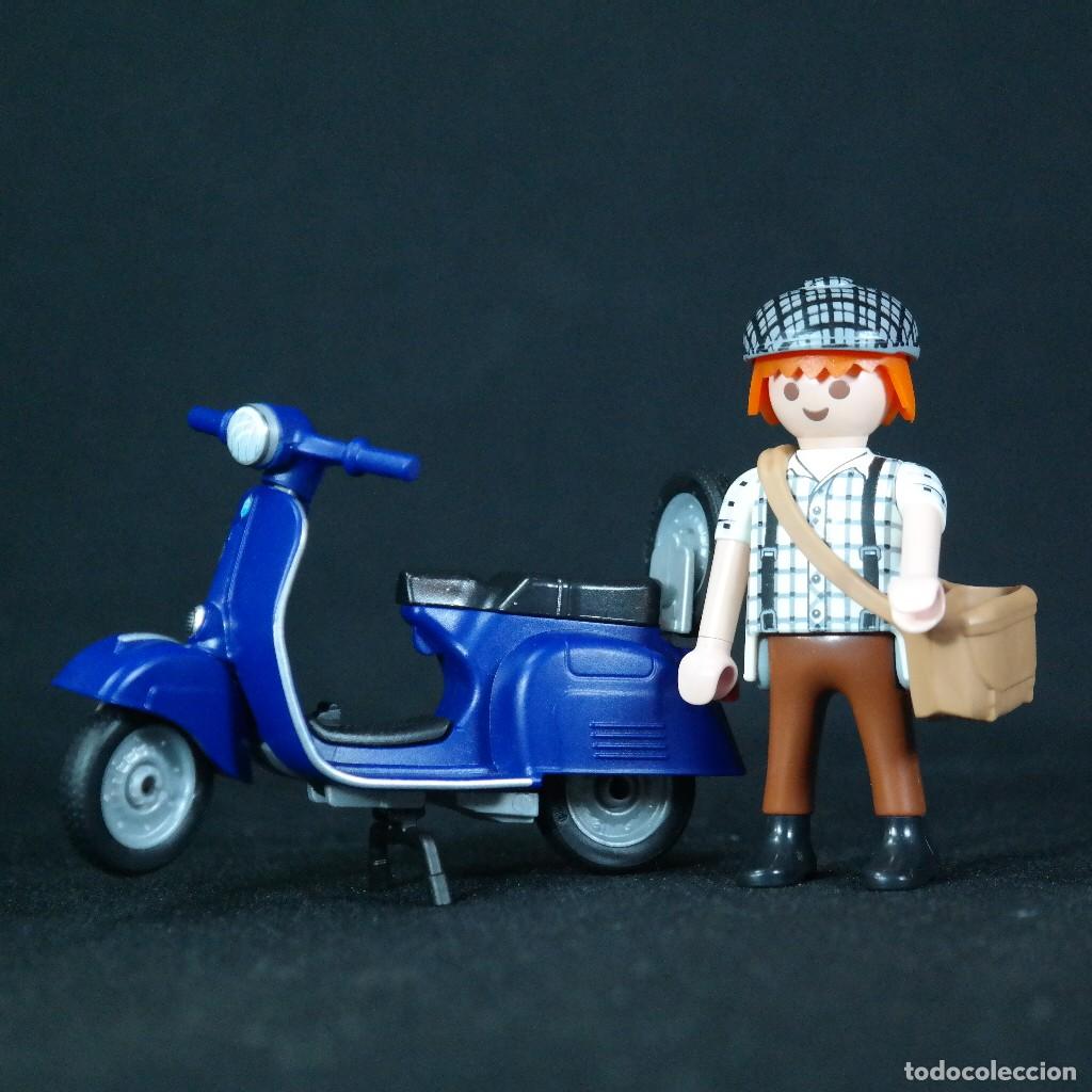 Playmobil: Playmobil Vespa 150 Sprint Veloce azul con figura ☼