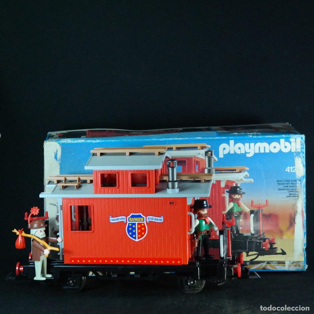 Playmobil: Playmobil vagon Ranger Caboose excelente estado con figuras y flor roja ref.4123 completo con caja ☼