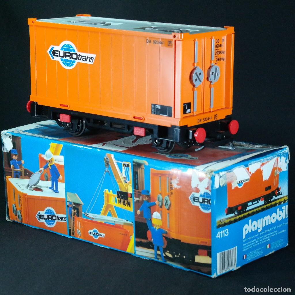 Playmobil: Playmobil vagon contenedor Eurotrance excelente estado ref.4113 con caja ☼
