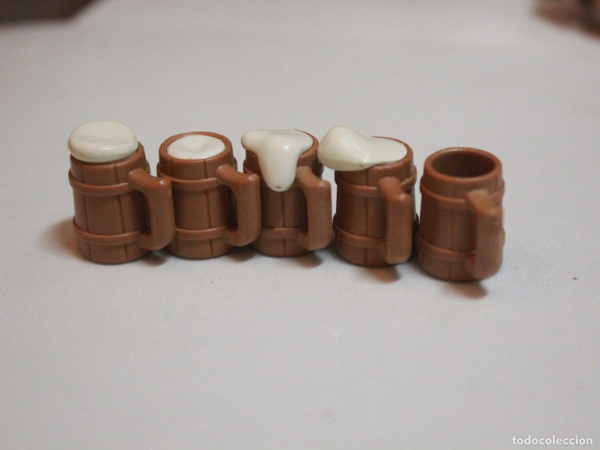 Playmobil: Accesorio playmobil jarras de cerveza madera taberna medieval lote de 5