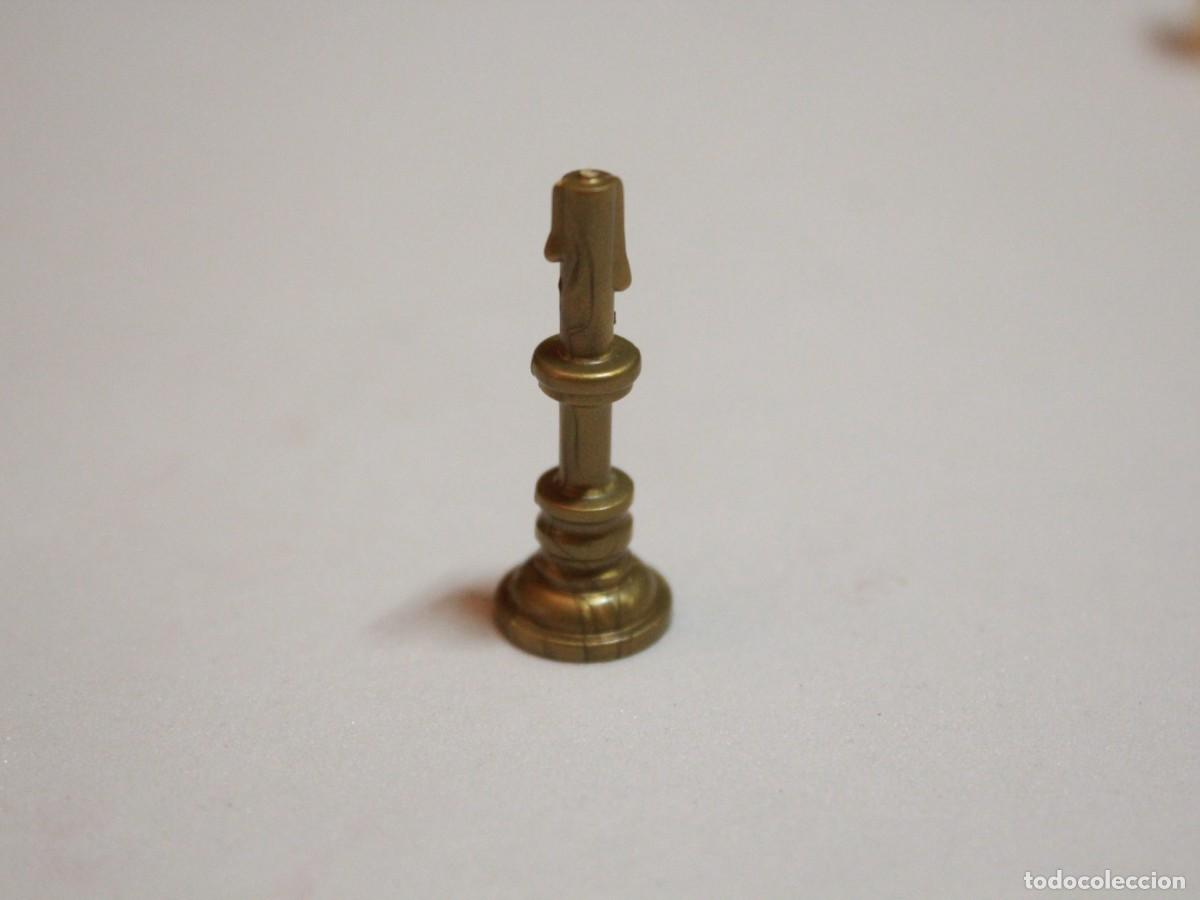 Playmobil: Accesorio playmobil candelabro decorativo dorado con vela apagada