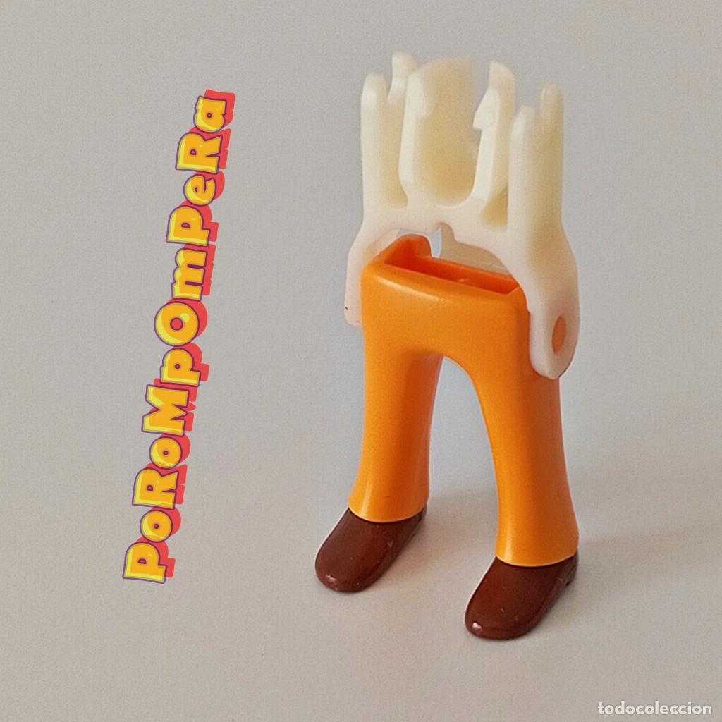 Playmobil: PLAYMOBIL PIERNA PANTAL&Oacute;N CAMPANA NARANJ-MOSTAZ? ZAPATO MARR&Oacute;N + ESQUELETO CUSTOM/COMPLETAR T6