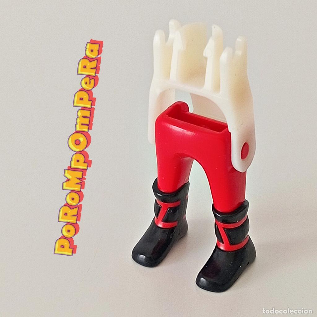 Playmobil: PLAYMOBIL PIERNA PANTAL&Oacute;N ROJO BOTA PIEL NEGRA + ESQUELETO CUSTOM/COMPLETAR VIKING MEDIEVAL BEL&Eacute;N T6