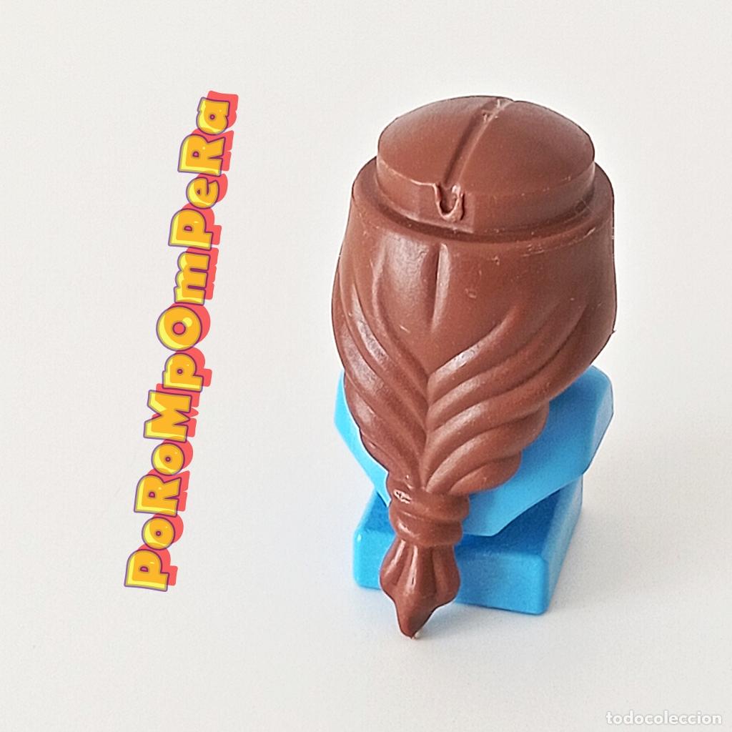 Playmobil: PLAYMOBIL PELUCA MELENA MARR&Oacute;N TRENZA TRASERA PELO CASTA&Ntilde;O CABELLO MUJER CHICA CUSTOM/COMPLETAR T6