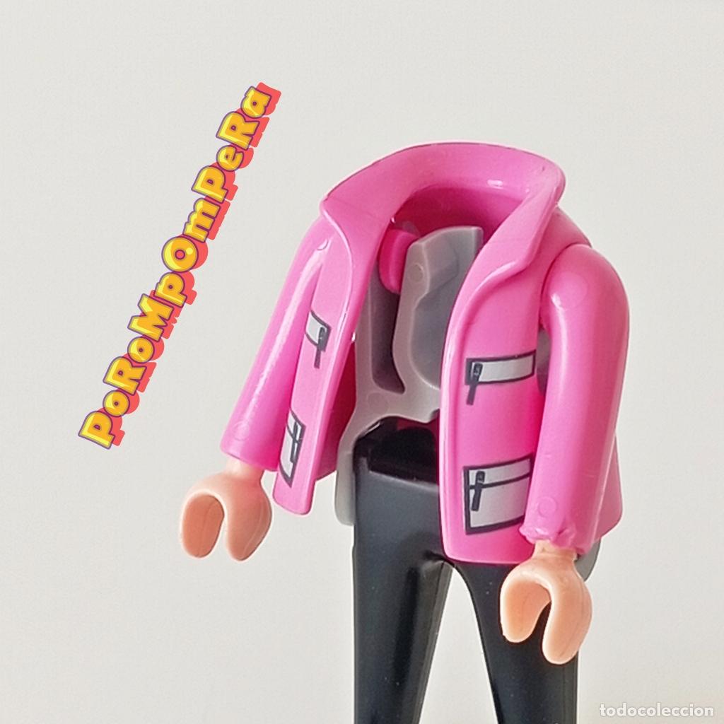 Playmobil: PLAYMOBIL CHAQUETA/CHALECO ROSA + BRAZO CURVO A JUEGO MANGA LARGA CUSTOM/COMPLETAR T6