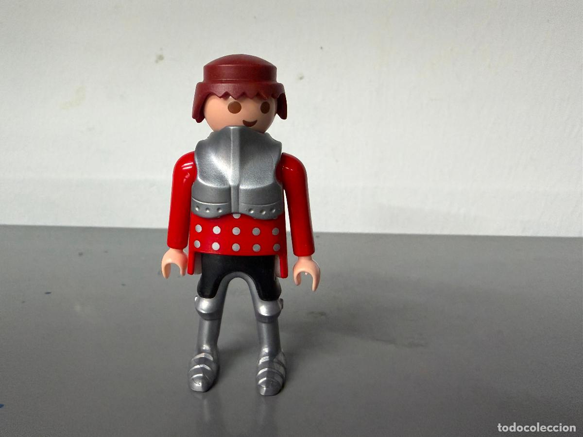 Playmobil: playmobil figura soldado medieval botas armadura plata y pechera - mix21