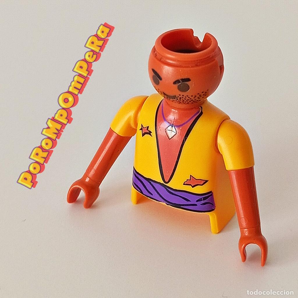 Playmobil: PLAYMOBIL TORSO + BRAZO MANGA CORTA + CABEZA A JUEGO PIEL ANARANJADA COMPLETAR/CUSTOM N&Aacute;UFRAGO T6
