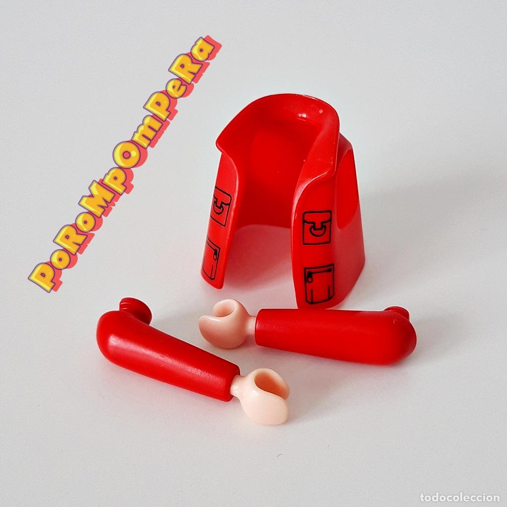 Playmobil: PLAYMOBIL CHAQUETA SOLAPA ROJA BOLSILLO + BRAZO A JUEGO CUSTOM/COMPLETAR CHALECO ABRIGO CAZADORA CH1