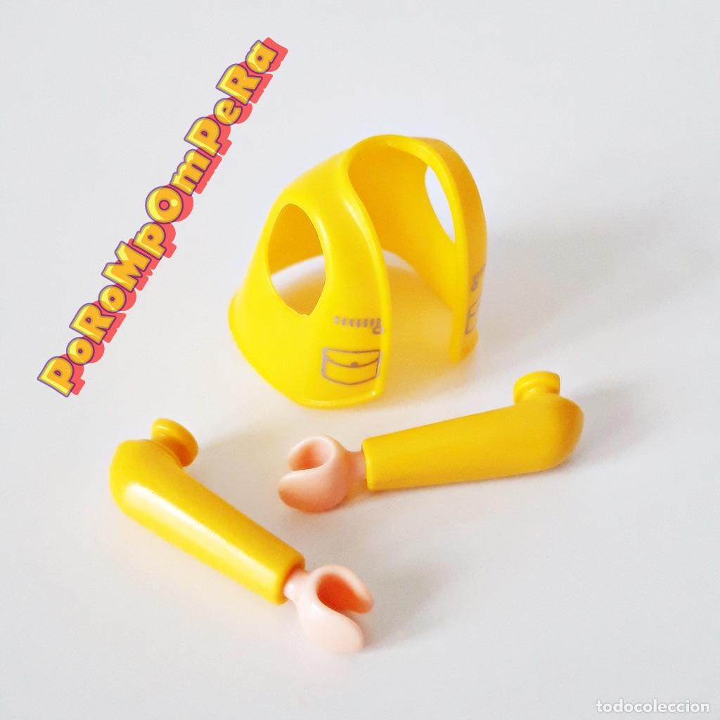 Playmobil: PLAYMOBIL CHAQUETA AMARILLA BOLSILLOS + BRAZO A JUEGO CUSTOM/COMPLETAR CHALECO CAZADORA CH3
