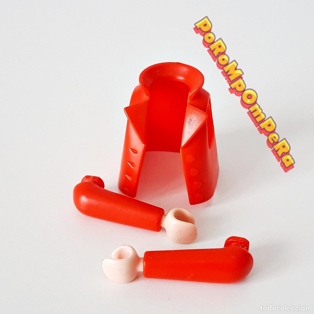 Playmobil: PLAYMOBIL CHAQUETA ABOTONADA ROJIZA + BRAZO A JUEGO CUSTOM/COMPLETAR CAZADORA CH1