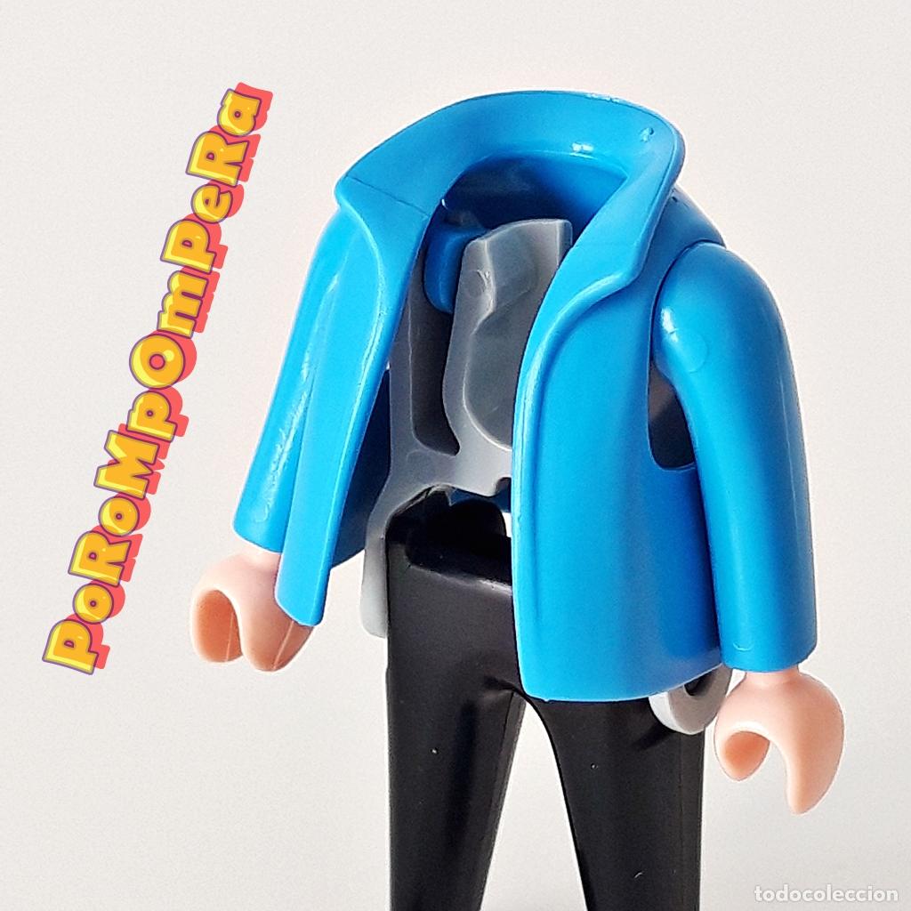 Playmobil: PLAYMOBIL CHAQUETA AZULADA + BRAZO A JUEGO MANGA LARGA CUSTOM/COMPLETAR CAZADORA J6
